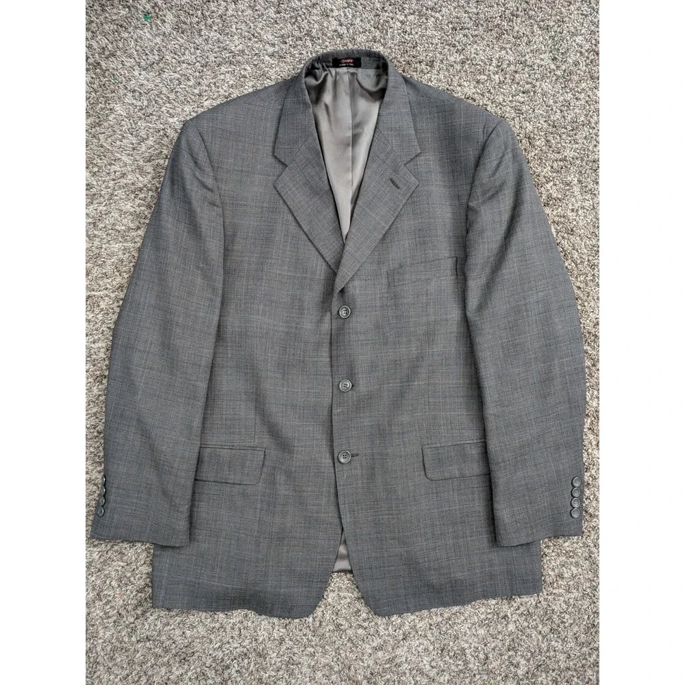 Givara‎ Italy Super 150s Wool Suit 2pc, Gray, 44 Jacket, 35 Pants, 28